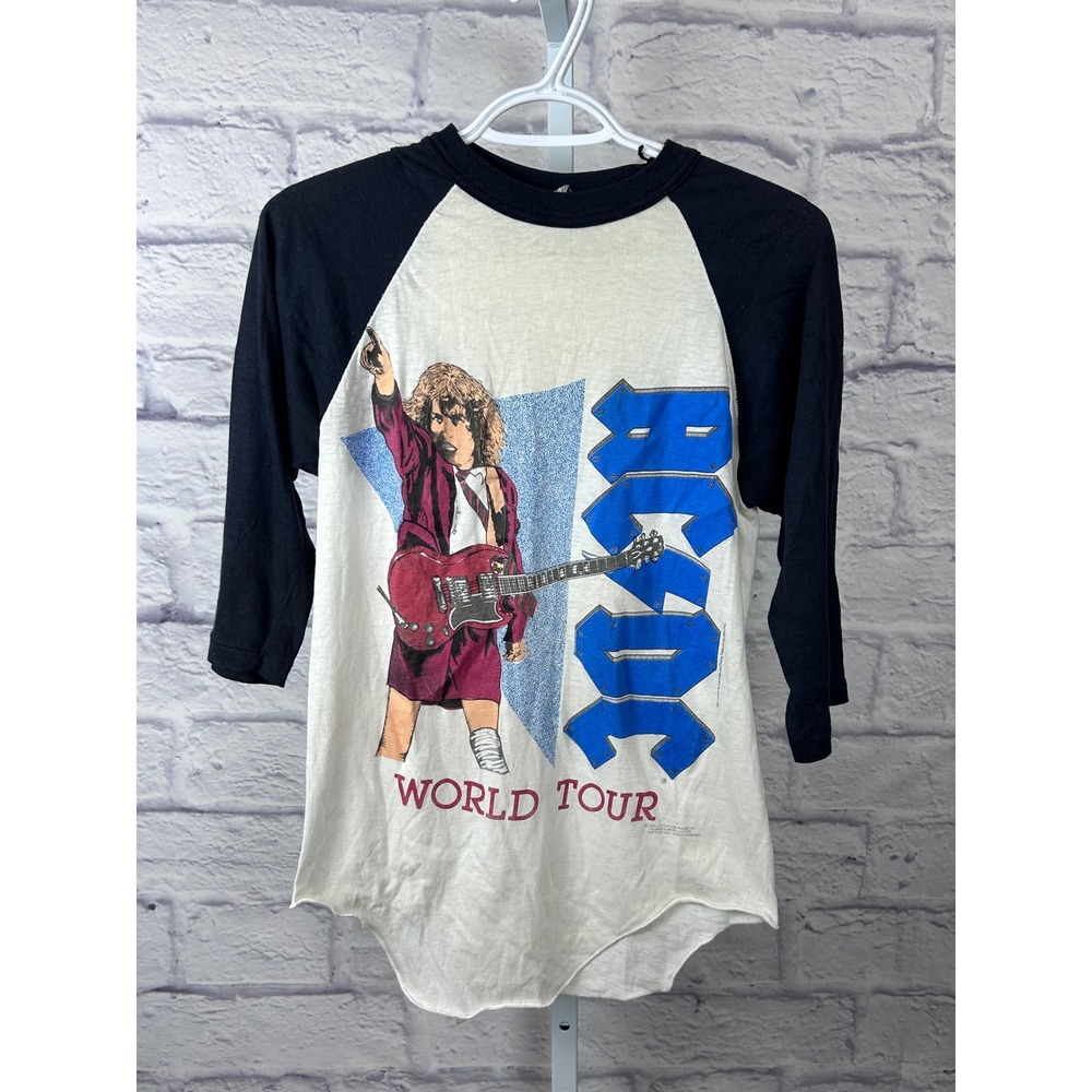 Vintage AC/DC World Tour‎ 1993 Brockum Raglan T-Shirt Baseball